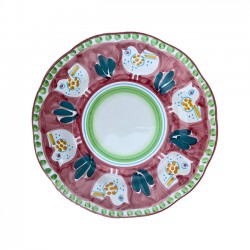 Pink plate 21 cm with draw...