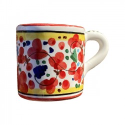 Coffee cup with red flowers...