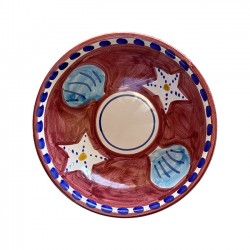 Red bowl 14cm with star draw