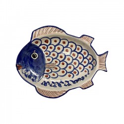 Fish hollow platter 40 cm Blue