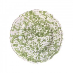 Plate 25 cm with green dots