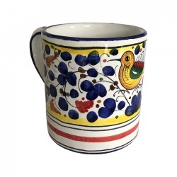 Mug with blue flowers and bird