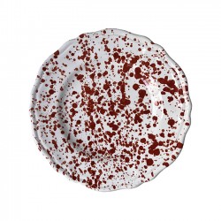 Plate 25 cm with red dots