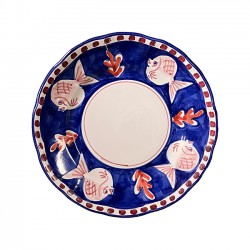 Blue plate 25 cm with fish...