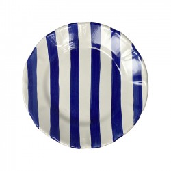 Blue stripe Pasta plate