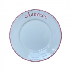 Pink plate to customize 20 cm