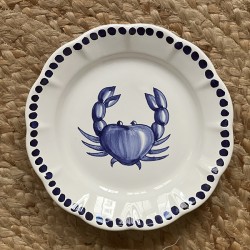 Assiette 20 cm Crabe Bleu