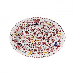 Red flowers oval platter 35...