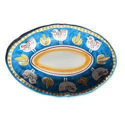 Oval plate 35 cm blue with...