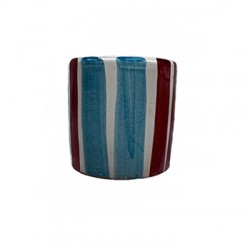 Coffee cup with blue & red...