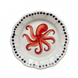 Plate 25 cm with a red octopus