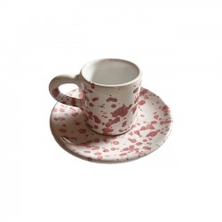 Coffee cup with pink dots