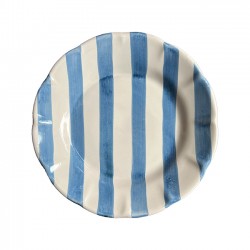 Turquoise Stripe Pasta Plate