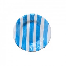 Turquoise stripe plate 16 cm