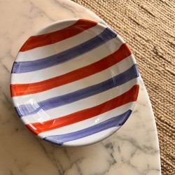 Orange Bleu stripe bowl 20cm