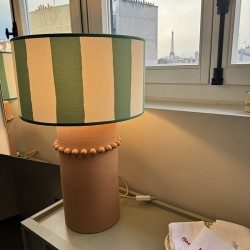 Striped green lampshade Medium