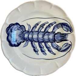 Plate 20 cm with blue lobster