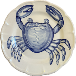 Plate 25,5 cm with blue crab