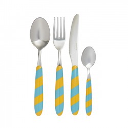 Kit Cutlery Blu Stripes